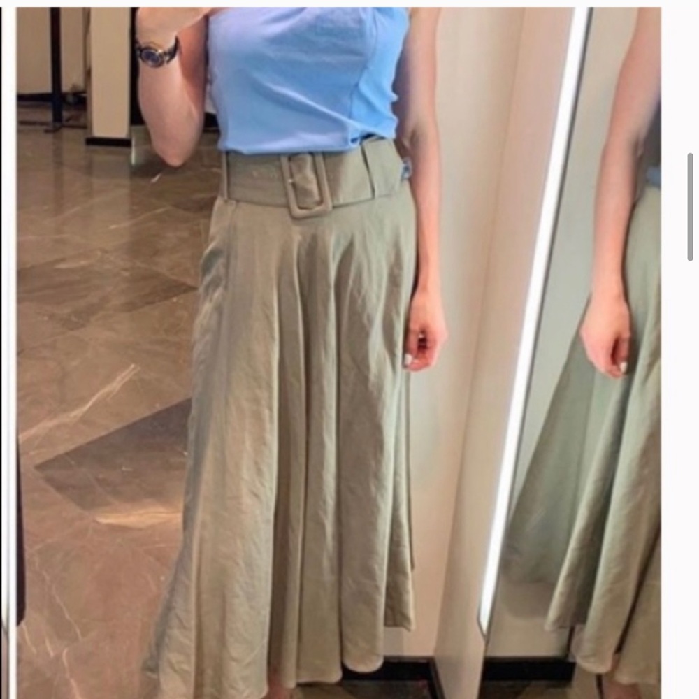 Zara belted midi skirt Nwt bloggers favorites xxl - Picture 3 of 3
